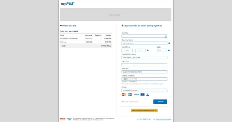 myPOS virtual payment gateway POS terminal