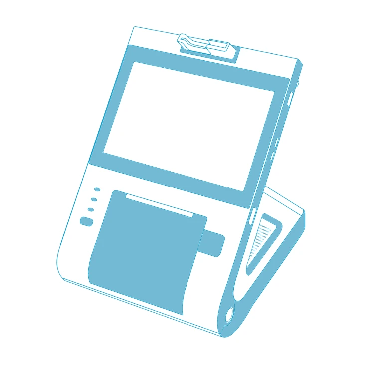 A vector image of a countertop payment terminal