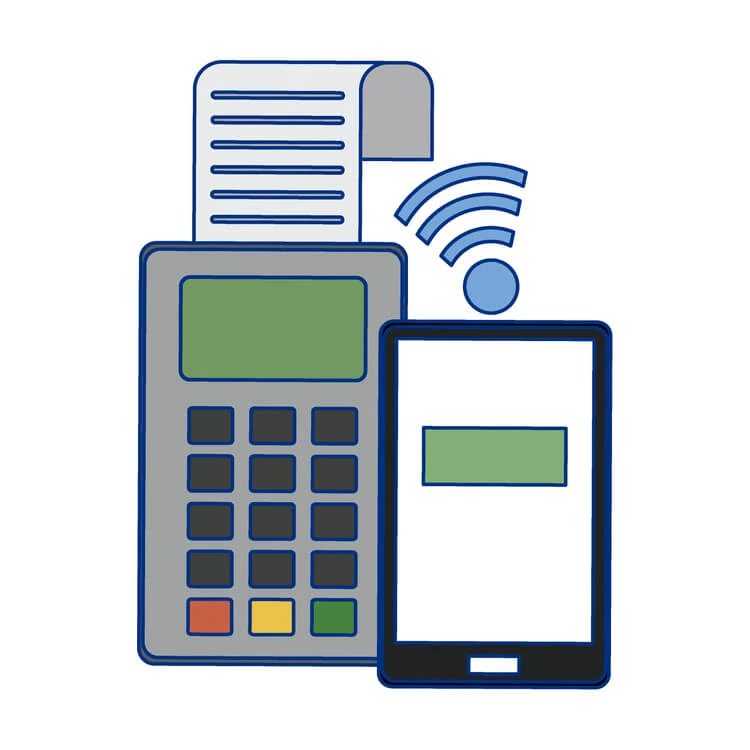 A wifi connection between card reader and smartphone