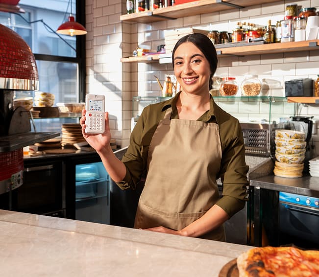 myPOS Go 2 showcase in restaurant