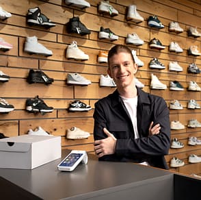 Shoe store with myPOS device