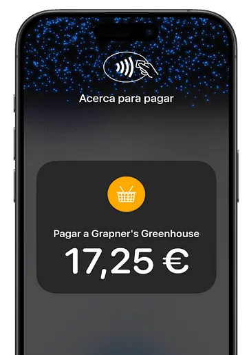 Your customer holds the card the payment symbol